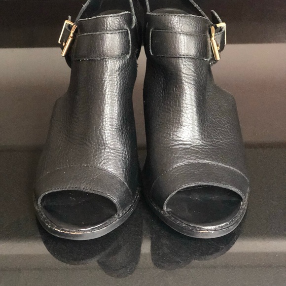 Cole Haan Shoes - Cole Haan Black Leather Peep Toe Heels 8.5B